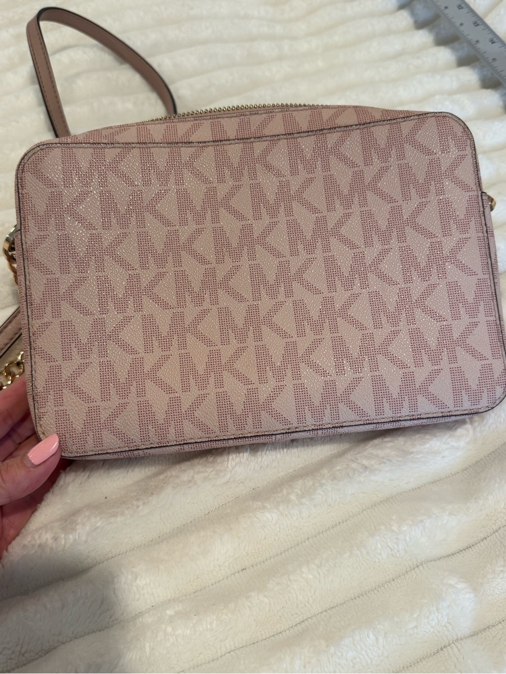 Michael Kors Jet Set Travel Crossbody Pink Logo Chain Strap - Picture 4 of 9